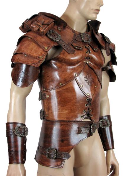 Hard Leather Armour For Man Warrior In 6 Colors Etsy Lederrüstung Rüstung Lederarmschienen