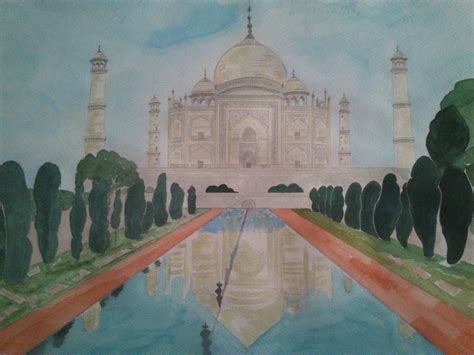 Taj Mahal Una De Mis Acuarelas Taj Mahal Acuarela Dibujos
