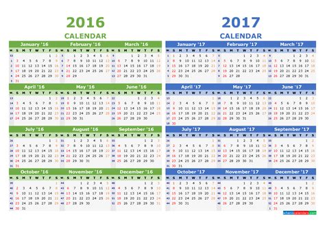 2016 2017 calendar | Downloads 2021 calendars printable ...