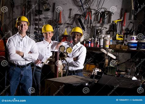 Colleagues In Office Maintenance Area Stock Image Image Of Repair