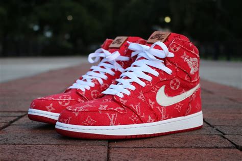 Custom painted louis vuitton air force 1. "Supreme x Louis Vuitton" Custom Air Jordan 1 "Red Denim ...