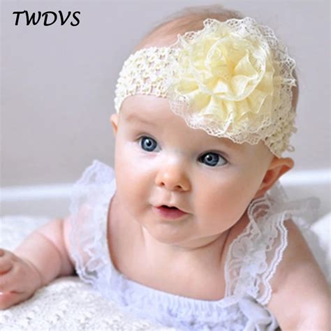 Twdvs Newborn Hair Bands Girls Lace Flower Kids Headband Hair Elastic