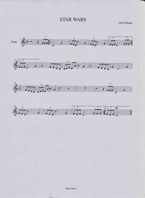Music Partitura Para Flauta 4º Primaria Star Wars