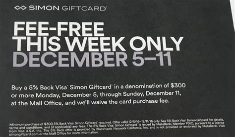 Share this link with your followers. Simon Mall Waiving Fees On 5% Back Visa Gift Cards - Doctor Of Credit