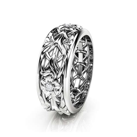 Unique Wedding Band Women Wedding Band Diamond Wedding Band Custom