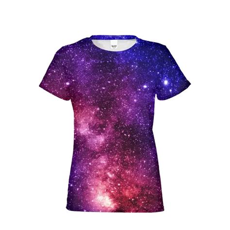 Galaxy Starry T Shirts Women Short Sleeve Round Neck T Shirt Creative