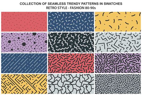 Trendy Seamless Colorful Patterns By Expressshop Thehungryjpeg