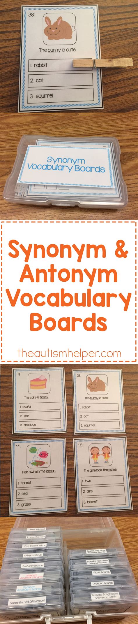 Synonym And Antonym Vocabulary Boards The Autism Helper Speech