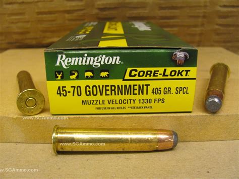 20 Round Box 45 70 Government 405 Grain Spcl Soft Point Core Lokt Remington Ammo R4570g