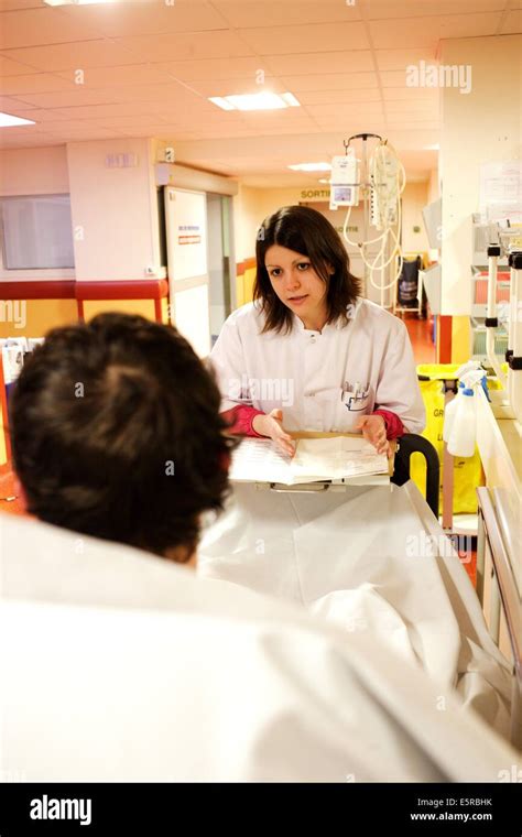 Nurse Talking To Patient Emergency Department Limoges Hospital
