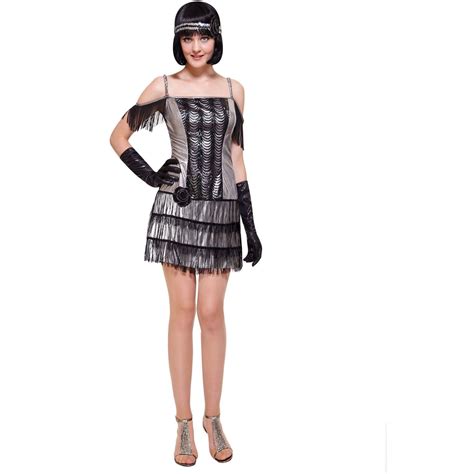Silver Flapper Adult Halloween Costume