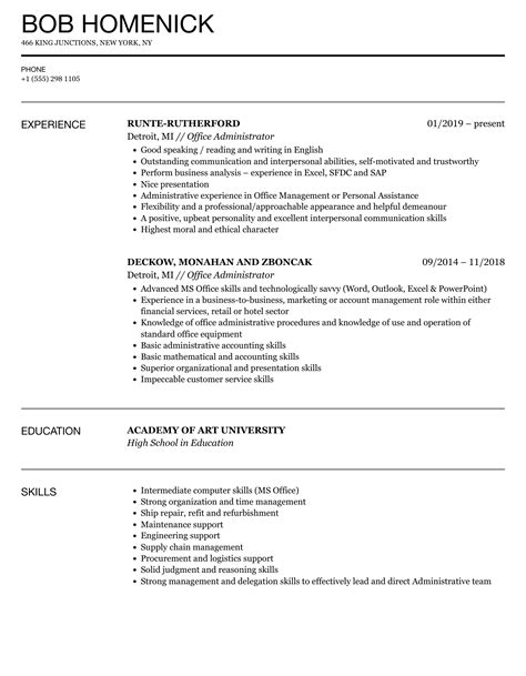 Office Administrator Resume Samples Velvet Jobs
