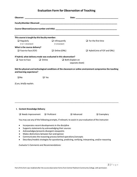 observational feedback forms   ms word