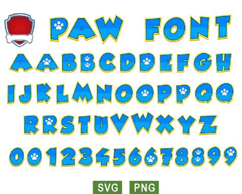 Paw Patrol Alphabet Svg Paw Patrol Letters Paw Patrol Svg Svg Fonts
