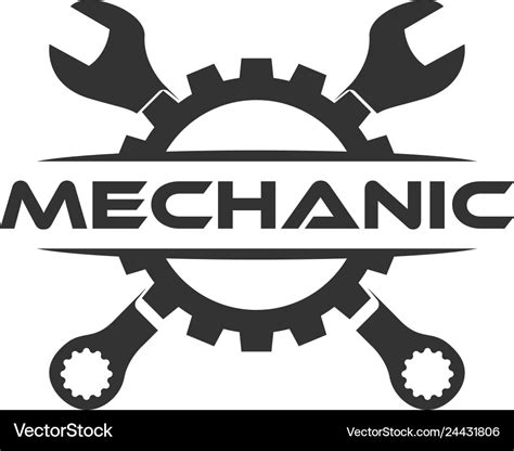 Wrench Gear Logo Flat Design Royalty Free Vector Image