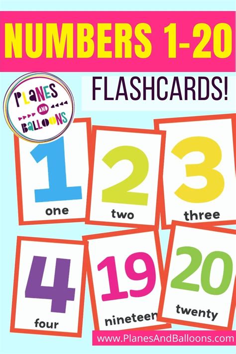 Printable Numbers 1 20 Flashcards