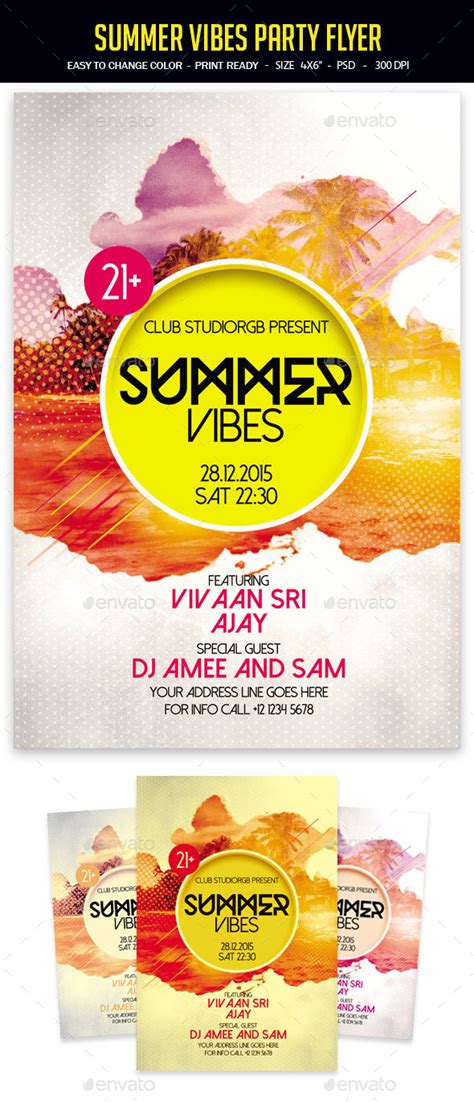Summer Vibes Party Flyer By Studiorgb Graphicriver