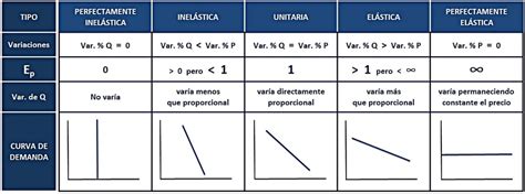 Los 5 tipos de elasticidad precio de la demanda. La elasticidad de la demanda