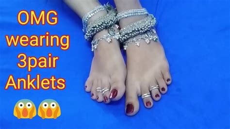 indian feet look with 3 pair anklets indian feet look indian feet lover feet look indian
