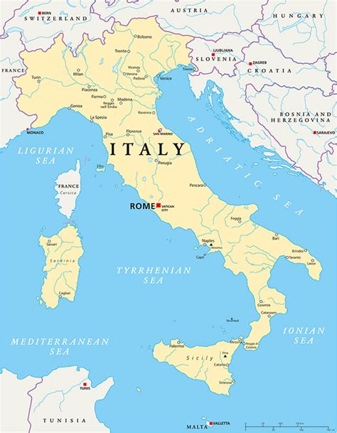 Map Of Italy Guide Of The World