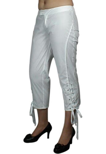 White Gothic Corset Lace Up Capris Pants Vita