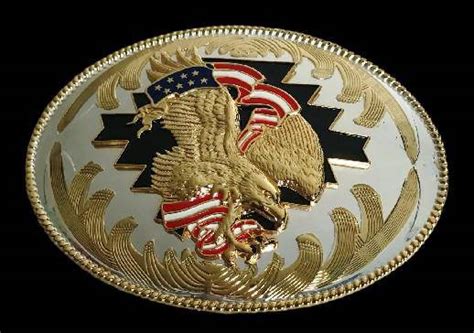 Belt Buckle Golden Eagle American Flag Bald Eagles Usa Big Western