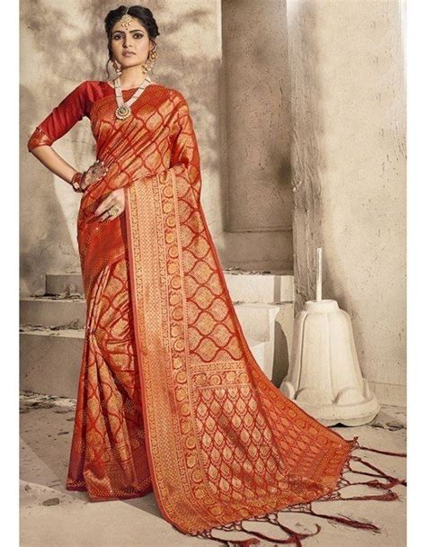 Red Jacquard Silk Saree Saree Silk Sarees Online Saree Designs