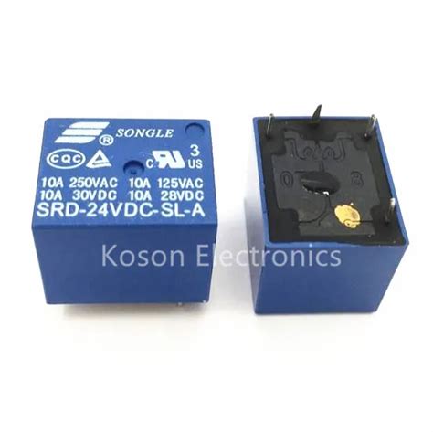 Relay Srd 24vdc Sl A 4 Pin Songle Relay 10a 250vac T73 24v In Relays
