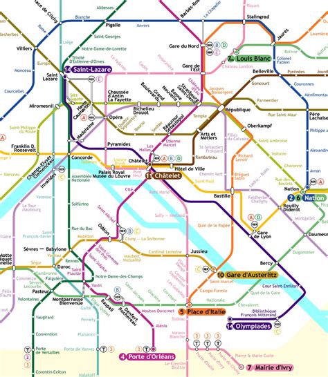 Paris Metro Map France Travel Guide Eupedia