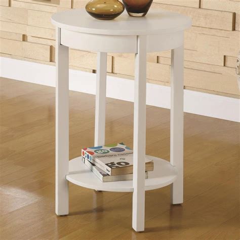 Furniture Diy Simple Round Wood Bedside Table With Bookshelf And