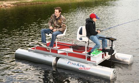 Patriot Mini Pontoon Boat Two Man Fishing Pontoon Boat Pond King