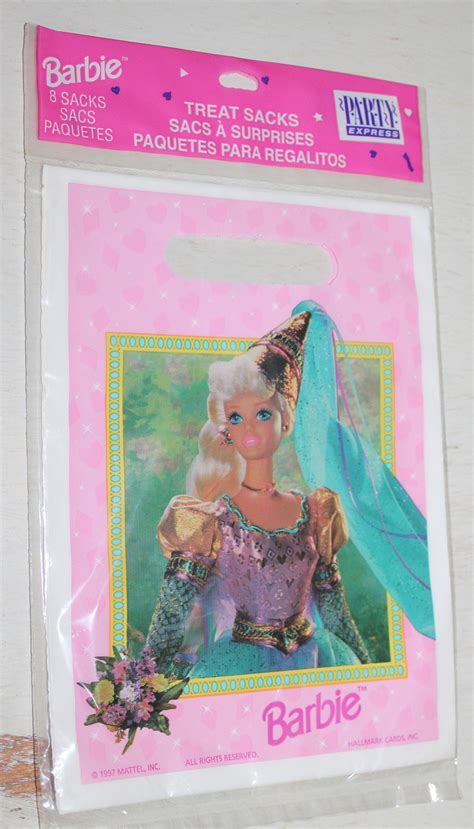 Vintage Barbie Princess Loot Treat Bag Lot Of 4 Packages By Party