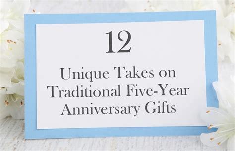 These are known as traditional themes linked with each marital year. 12 Unique Five-Year Anniversary Gifts - Bradford Exchange Blog