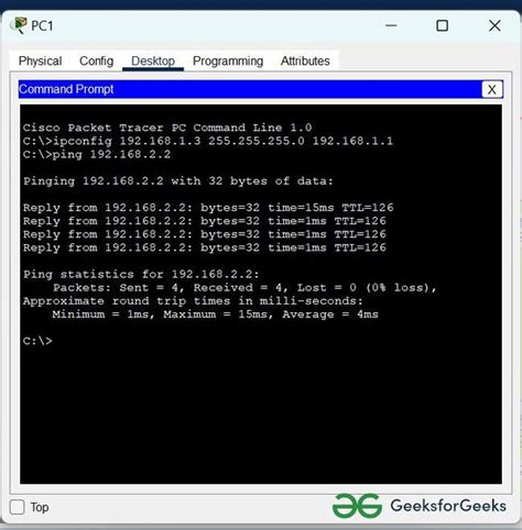 Implementation Of Static Routing In Cisco Router Connections GeeksforGeeks