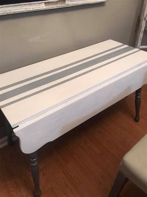 As an upcycler i am always happiest when i can give new life to something that would otherwise be completely discarded. DIY Grain Sack Striped Kitchen Table | Kitchen table redo ...
