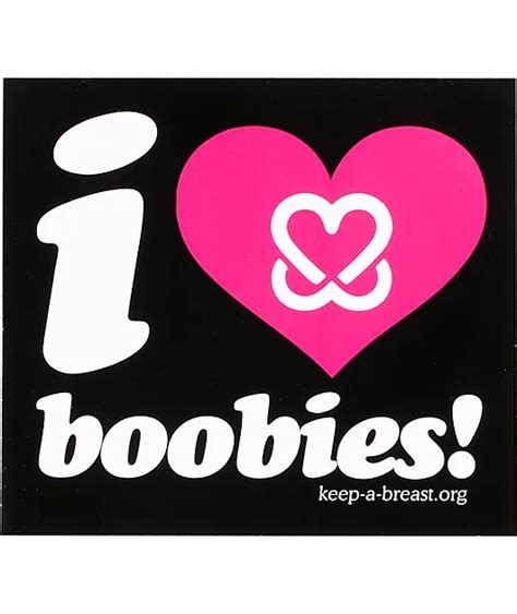keep a breast foundation i love boobies black sticker zumiez