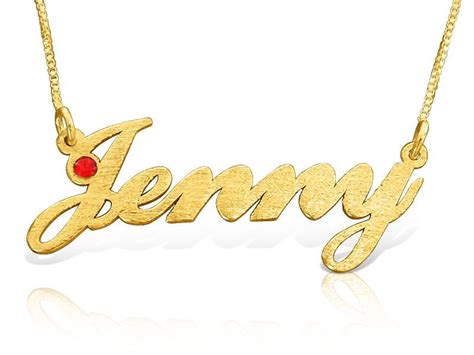 Solid Yellow 14k Gold Name Necklace Custom Made Jenny Style 8 Mm