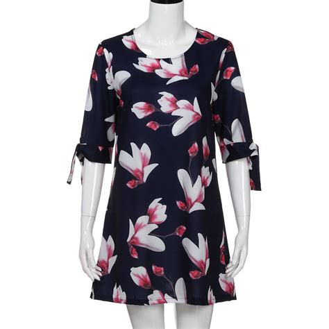 Buy Womens Floral Print Bowknot Sleeves Cocktail Mini Casual Party