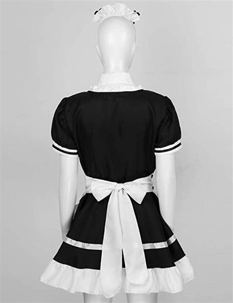 Agoky Womens Cosplay French Apron Maid Fancy Dress Costume