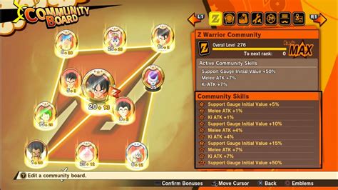 All the soul emblems that you collect in this feature might be a little confusing at the start but this dragon ball z kakarot community board guide will help you understand the feature easily. Dragon Ball Z Kakarot - Z Warrior Community Max Level ...