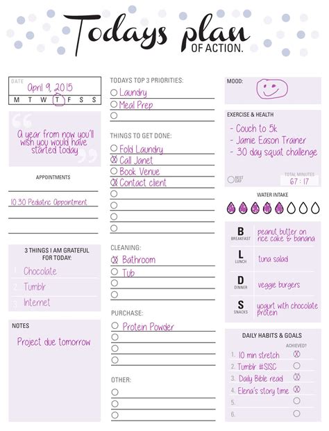 Themommadiaries “ Day Planner So I Made This Daily Plan Sheet For