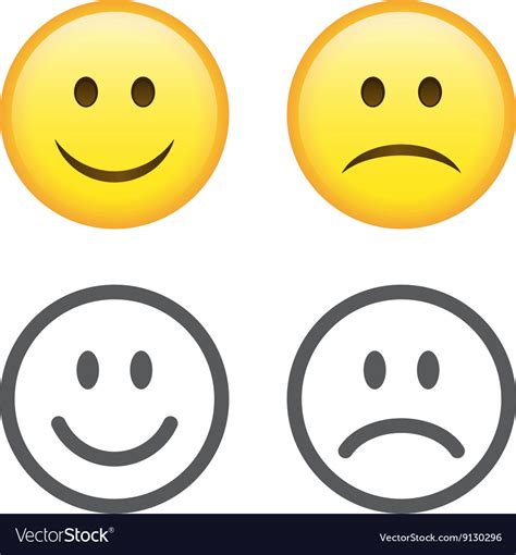 Happy And Sad Emoticons Royalty Free Vector Image