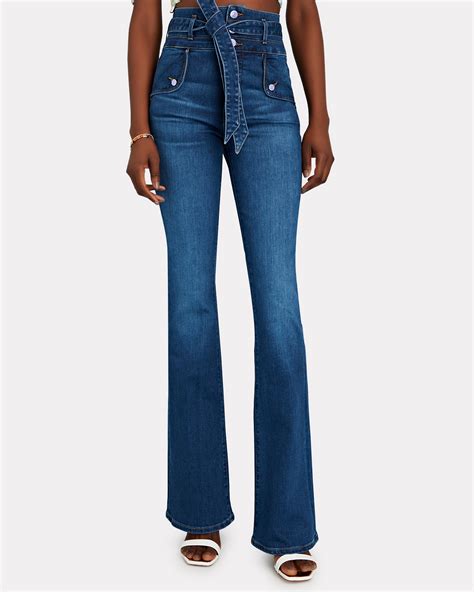 veronica beard giselle flared tie waist jeans intermix®