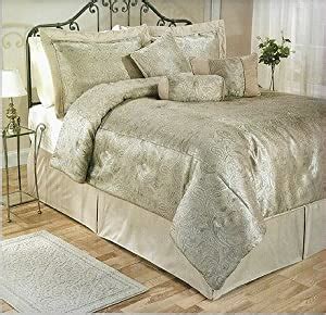 See more ideas about comforter sets, bedding sets, purple bedding. Amazon.com - 7Pc King Paisley Antique Silver Satin ...