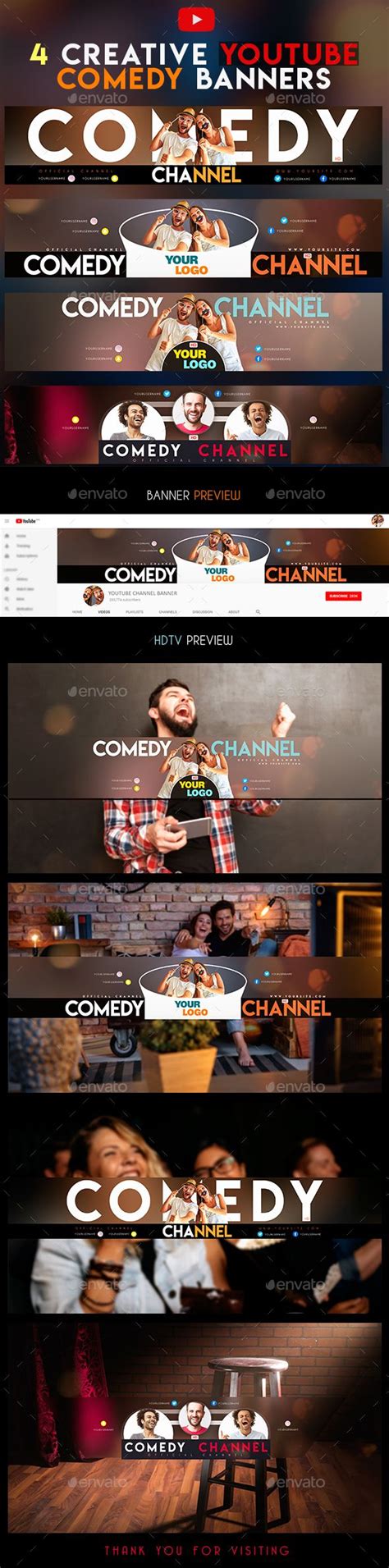 YouTube Comedy Banner | Youtube banner design, Youtube banners, Banner