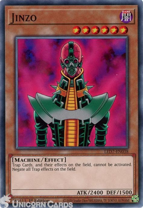 This page contains the rating and basic information for the card jinzo in yugioh: LED7-EN038 Jinzo Common 1st Edition Mint YuGiOh Card:: Unicorn Cards - The UK's Leading YuGiOh ...