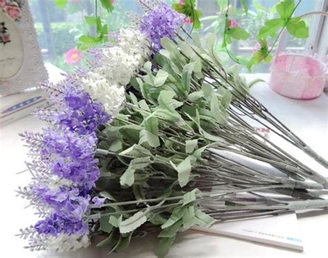 Eternal blooms with dried artificial flowers. (16 piece/lot) 10 lavender heads cheap artificial silk ...