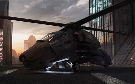 Grey Helicopter Digital Art Helicopters Futuristic Vehicle Hd
