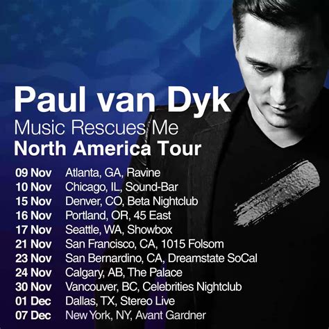 Paul Van Dyk Music Rescues Me North American Tour Electrofans