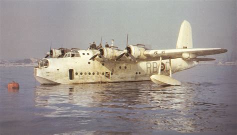 Photo Short Sunderland Tied To A Mooring Buoy Probably In The